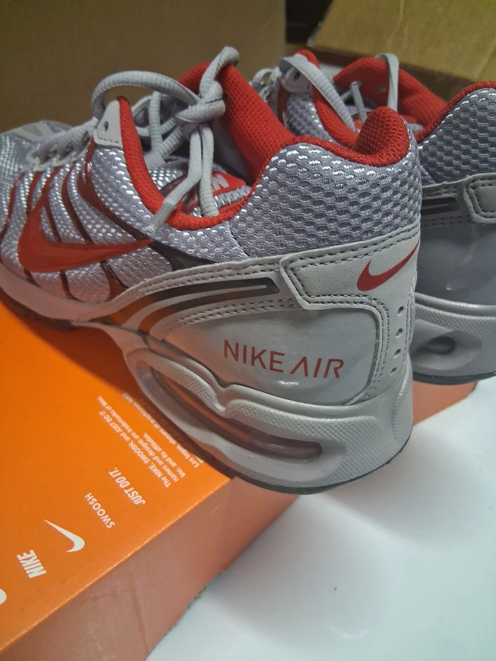 Nike Air Max Torch 4 Grey and Red Mesh Running Sneakers